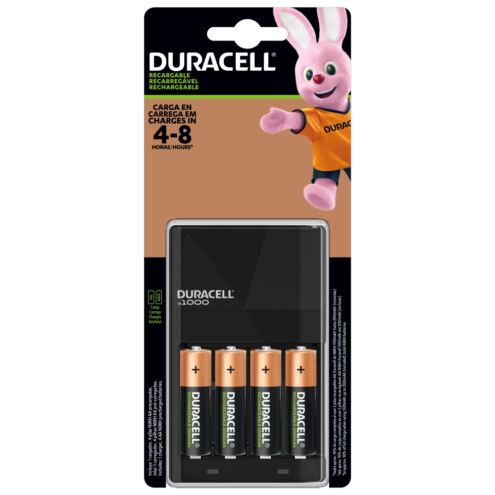 Pila 9V Duracell Alcalinas, batería cuadrada, 8 pilas