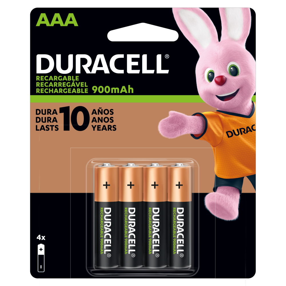 Duracell Baterías AAA recargables, paquete de 4 unidades, batería triple A  para energía duradera, batería precargada multiusos para dispositivos –  Yaxa Store